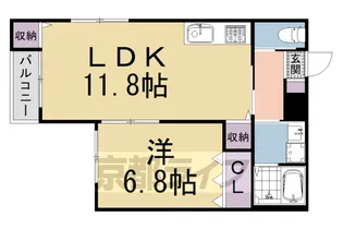 EMINAS北白川【1階】の間取り