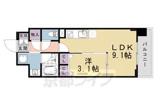 「リシュドール梅小路」【8階】の間取り