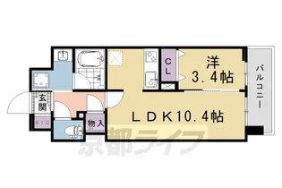 「リシュドール梅小路」【7階】の間取り