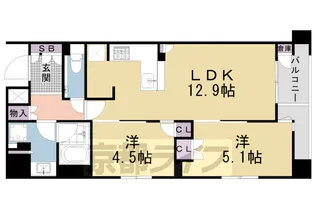 京都府京都市中京区三坊西洞院町【マンション】の間取り