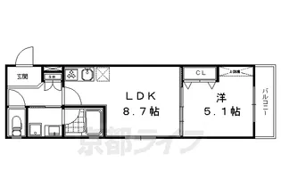 ベラジオ烏丸三条Ⅱ【304号室】の間取り
