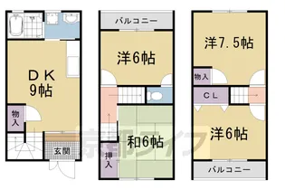 京都府京都市右京区太秦滝ケ花町【一戸建】の間取り