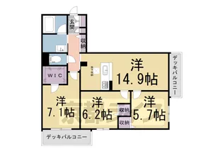 シャーメゾン M−six【1階】の間取り