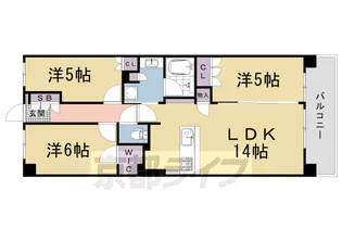 ローレルコート京都太秦天神川【509号室】の間取り