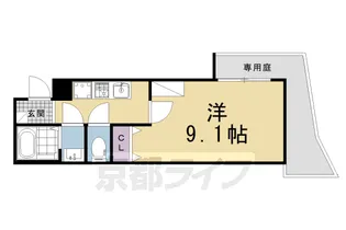 仮)左京区北白川西町計画【106号室】の間取り