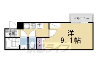 仮)左京区北白川西町計画【306号室】の間取り