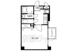 アスヴェル京都二条烏丸【4階】の間取り