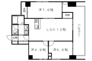 シルエラ御所南【703号室】の間取り