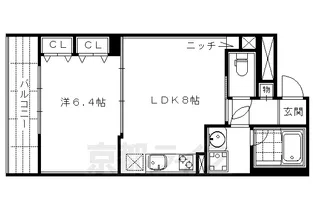イスターナ今井鴨川西【4階】の間取り