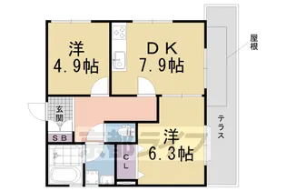 レジデンス桝形【102号室】の間取り
