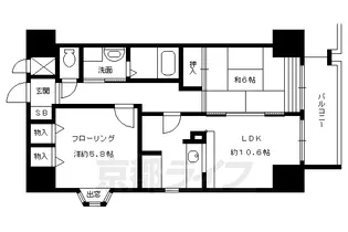 ロザーンジュ堀川【3階】の間取り