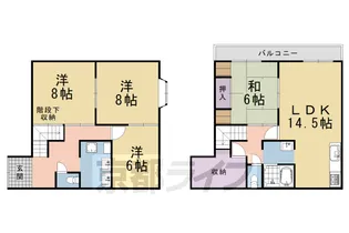 京都府京都市西京区大枝中山町【一戸建】の間取り