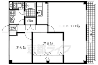 京都府八幡市橋本東刈又【マンション】の間取り