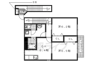 ラフィネ壱番館【2階】の間取り
