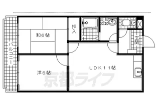 男山オークマンション【303号室】の間取り