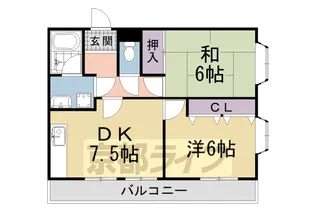 男山オークマンション【401号室】の間取り