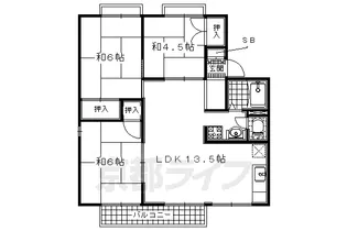 セジュール男山【1階】の間取り