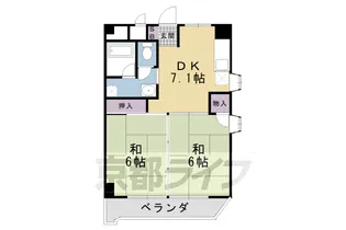 バーンフリートくずは【205号室】の間取り