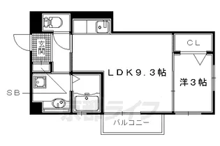 京都府八幡市男山石城【アパート】の間取り