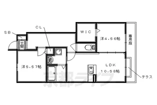 フレスコ西扇【1階】の間取り