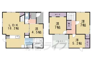大阪府三島郡島本町広瀬1丁目【一戸建】の間取り
