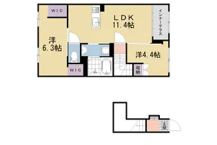 京都府城陽市寺田【アパート】の間取り