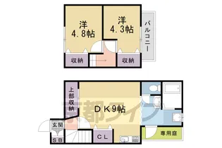 京都府京都市右京区梅津林口町【テラスハウス】の間取り
