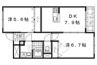 コーポラス伏見【219号室】の間取り