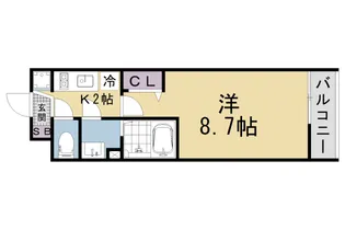 京都府京都市山科区御陵天徳町【マンション】の間取り