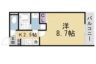 京都府京都市山科区御陵天徳町【マンション】の間取り