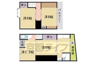 京都府京都市右京区嵯峨中通町【一戸建】の間取り