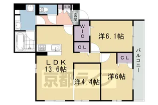京都府京都市右京区西院松井町【アパート】の間取り