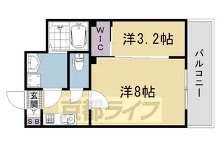 Asclaire京都西院【6階】の間取り