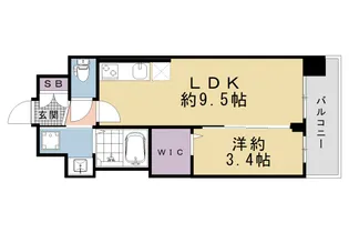 ソルテラス京都JUJO華【3階】の間取り
