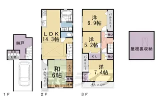 京都府京都市中京区小川通御池下る壺屋町【一戸建】の間取り