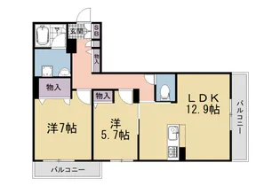ミラーエステート イーストビル【205号室】の間取り