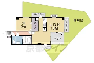 プレセランス山科【106号室】の間取り