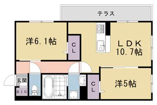 京都府京都市右京区嵯峨野芝野町【アパート】の間取り
