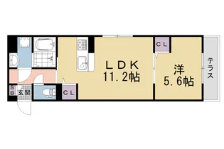 京都府京都市右京区嵯峨野芝野町【アパート】の間取り