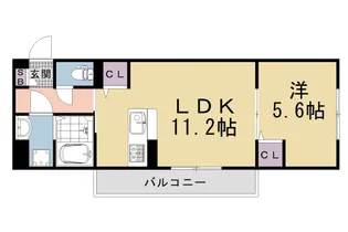 京都府京都市右京区嵯峨野芝野町【アパート】の間取り