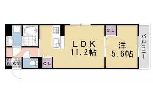 京都府京都市右京区嵯峨野芝野町【アパート】の間取り