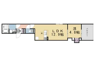 1LDKの間取り画像