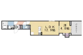 1LDKの間取り画像