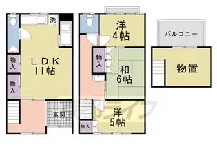 京都府京都市上京区千本通二条下る東入主税町【一戸建】の間取り