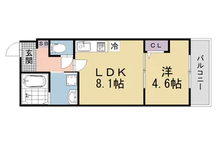 サクシード伏見京橋セカンド【2階】の間取り