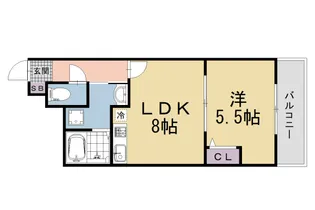 サクシード伏見京橋2nd【5階】の間取り