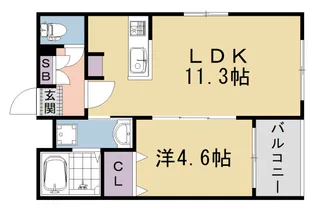 ボヌール太秦【1階】の間取り