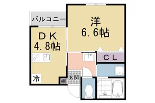 京都府京都市右京区太秦辻ケ本町【マンション】の間取り