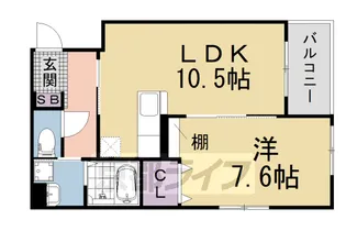 シャルマン唐橋南Ⅱ【3階】の間取り