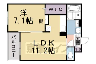 シャルマン唐橋南Ⅱ【2階】の間取り